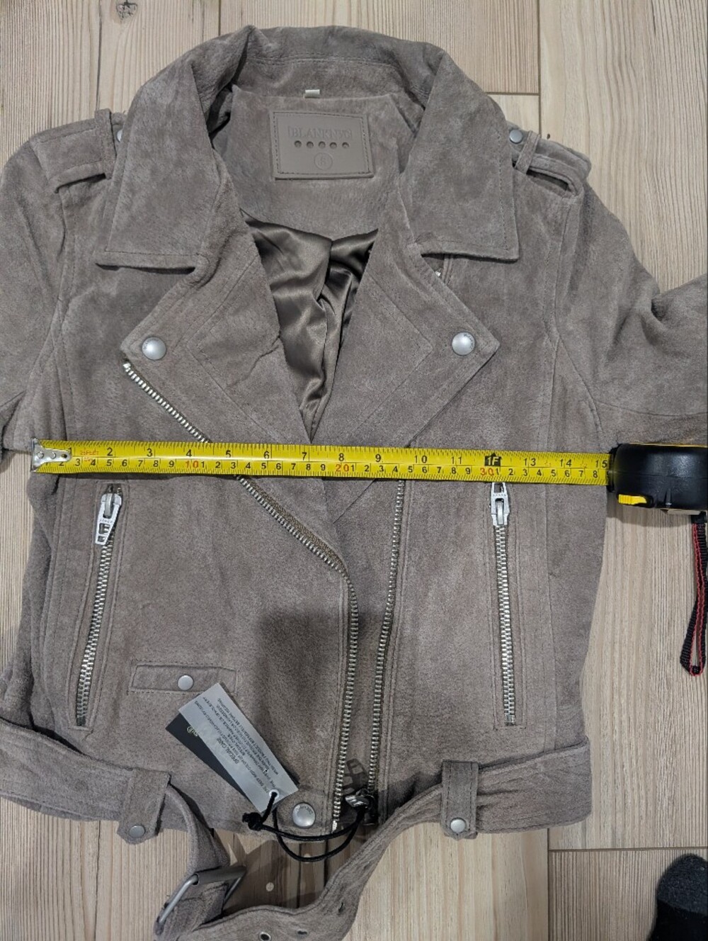 BLANKNYC NWT Gray Faux Suede Moto Biker Jacket Size Small - Picture 15 of 16